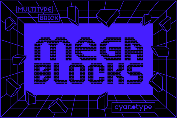 MultiType Brick Mega Blocks: A Pixelated Display Font for Modern Marketing